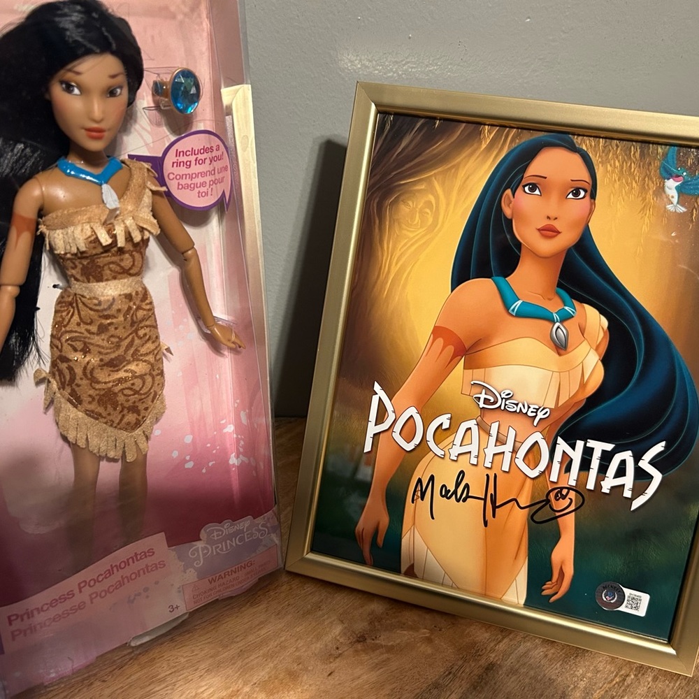 Authentic Mark Henn Autographed Pocahontas Photograph & Pocahontas Classic Doll
